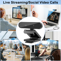 Windows Hello Face ID Webcam 720P, kamera Web komputer tipe-c dengan fitur privasi dukungan Tripod untuk rapat Viceo