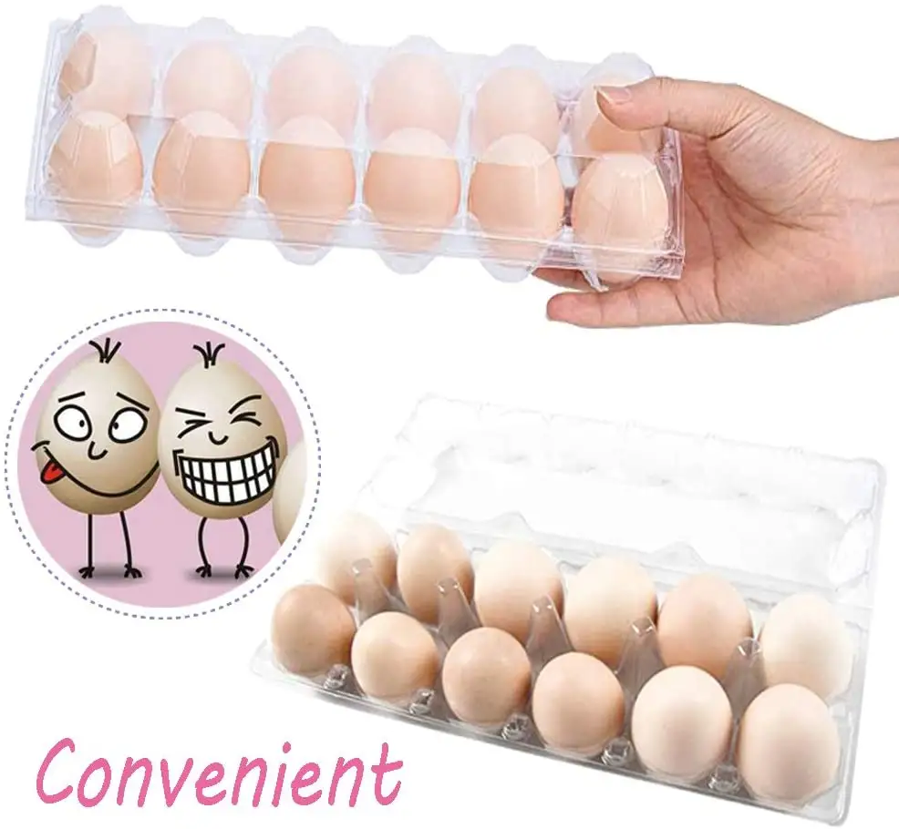 PET Multi-size Portable Kitchen Refrigerator Clear Plastic Egg Tray With Cover