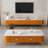 Table basse moderne minimaliste écologique avec plateau en verre et rangement, structure en bois, meubles de salon