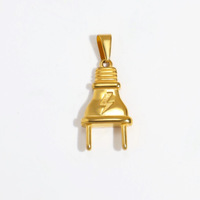 Olivia Trendy 18K PVD Gold Jesus Cross Plug Charm Acero inoxidable Hombres Mujeres Botas de bicicleta Colgante de moda para la fabricación de joyas