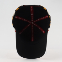 Casquettes de baseball structurées à 6 panneaux, broderie complète, couleur contrastante, visière incurvée, fermeture snapback, vente en gros