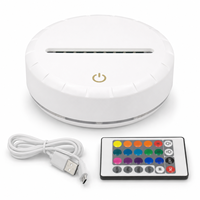 Base de lampe de nuit LED RVB à sept couleurs avec boîtier stable, prête à la vente, avec gravure personnalisée, OEM ODM, alimentation USB