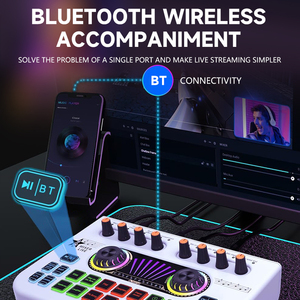 X3 Interface Audio numérique professionnelle carte son DJ mélangeur 14 effets antibruit Microphone sans fil pour <span class=keywords><strong>PC</strong></span>/téléphone - Product Image 5