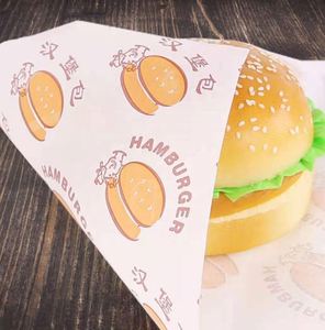 Papier d'emballage pour hamburgers personnalisé avec logo et taille imprimés, qualité alimentaire, enduit de cire, avec revêtement PE et matériau en pâte de bois - Product Image 2
