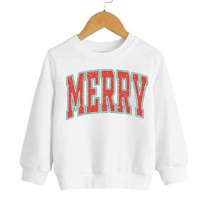 맞춤 로고 레터 유스 메리 레터 풀오버 스웨트셔츠 긴팔 자수 프린트 크루넥 후드 니트 배지 크리스탈 - Product Image 5