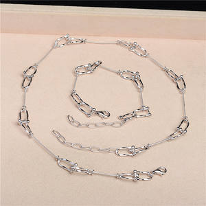 S925 <b>Silver</b> DIY Roadway <b>Set</b> 8-Bead U-Shape <b>Necklace</b> Hole 3-Bead Double Bracelet Empty Stand 5582 Fashion Jewelry Accessories - Product Image 2