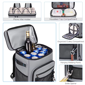 Ba lô giữ nhiệt chống thấm nước, cách nhiệt, chống rò rỉ, giữ nhiệt, dùng để giao đồ ăn, đựng rượu, dã ngoại, tái sử dụng, di động, cắm trại - Product Image 4