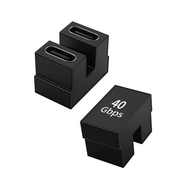 New 40GB Adapter Converter Type-C Female to USB-C Male Full-Function U-Shaped