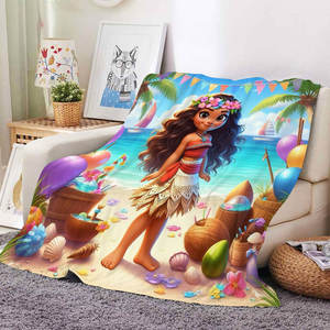 Couverture de voyage personnalisée Moana, la princesse des mers, motif dessin animé, la plus vendue, mignonne, douce et chaude, serviette de plage - Product Image 5