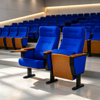 Chaise d'auditorium en tissu avec tablette d'écriture pliable réglable, design moderne, robuste et durable, siège fixe au sol pour les écoles
