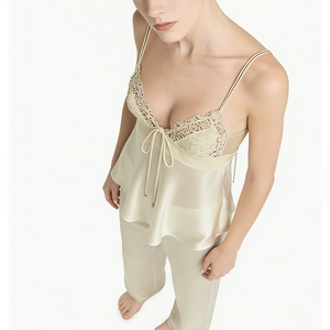 <span class=keywords><strong>Camicia</strong></span> da <span class=keywords><strong>Notte</strong></span> Bianca Invernale in Pizzo Sexy Floreale Trasparente in Rete Morbida con Scollo a V e Maniche Corte con Chiusura a Coulisse - Product Image 1