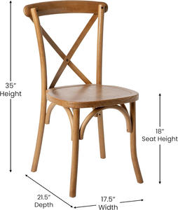 Cadeiras de Madeira Maciça Crossback Empilháveis por Atacado para Hotel, Banquete, Restaurante, Casamento e Festa - Product Image 2