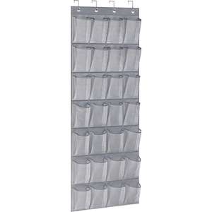 24-Pocket Hanging Wall Organizer Over-the-Door Fabric <b>Shoe</b> Storage Bag Sundries Set - Product Image 2