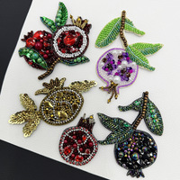 Applique 3D en soie indienne perlée faite à la main, motif fruit de goyave, pour accessoires vestimentaires