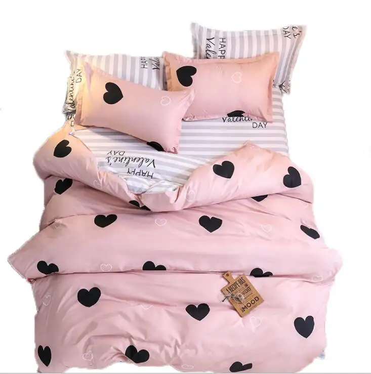 Z214 प्यारा बिस्तर सेट मुसब्बर वेरा कपास रजाई Duvet कवर Pillowcase 4pcs बिस्तर सेट
