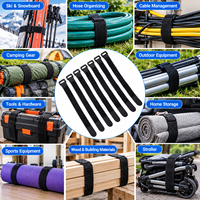 Attaches de câbles réutilisables personnalisées pour l'extérieur, sangles de fixation en nylon réglables avec boucle pour la gestion des câbles