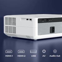 Mini Proyector Inteligente WiFi BT 1080p 4K para Teléfono Móvil, Pantalla Miracast LED, Cine en Casa, Reuniones al Aire Libre, Compatible con 3D, Sonido Estéreo HIFI Trasero