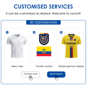 Conjunto <span class=keywords><strong>de</strong></span> Uniforme <span class=keywords><strong>de</strong></span> Fútbol Personalizado por Sublimación para la Copa Mundial <span class=keywords><strong>de</strong></span> Fútbol 2026, Equipo <span class=keywords><strong>de</strong></span> <span class=keywords><strong>Ecuador</strong></span>, Transpirable, <span class=keywords><strong>de</strong></span> Secado Rápido, OEM - Product Image 5