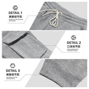 Pantalones cargo con forro polar para hombre, pantalones de trabajo informales con cordón en la cintura elástica, pantalones largos transpirables con múltiples bolsillos para ocio - Product Image 3