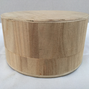 Boîte de rangement ronde en bois avec couvercle, vente en gros, non finie, bricolage, boîte en bois massif vierge, boîte à <span class=keywords><strong>bijoux</strong></span> décorative vintage, fabricant - Product Image 4