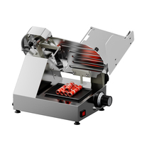 Machine à trancher la viande électrique professionnelle BST avec épaisseur réglable, lame en acier inoxydable, 300W, semi-automatique