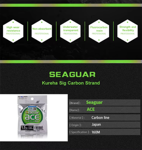 Línea de Pesca de Fluorocarbono SEAGUAR ACE de 60 m y 0,52 mm, 100% Flotante, para Pesca en Lagos y Ríos, de un Fabricante Profesional Japonés - Product Image 5