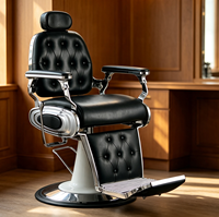 Fauteuil de barbier rétro élégant et inclinable pour hommes, pour salon de coiffure