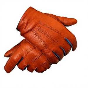 Gants de conduite convertibles en cuir de vachette marron, design mitaines pliables pour la conduite en extérieur, les voyages et la protection hivernale - Product Image 4