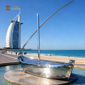 Statue Urbaine Abstraite en Métal de Grande Taille TREVI, <span class=keywords><strong>Sculpture</strong></span> de Bateau à <span class=keywords><strong>Voile</strong></span> en Acier Inoxydable à Vendre - Product Image 5