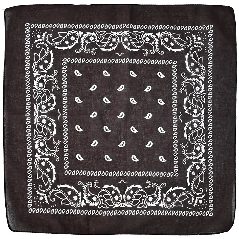 Factory Wholesale Custom Logo Paisley Design Cotton Polyester Double Print Fans Square Bandanas