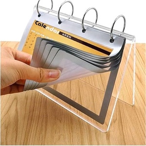 Organizador de Calendario Acrílico, Portafotos, Portamenús, Calendario de Sobremesa con 7 Bolsillos, Transparente - Product Image 5
