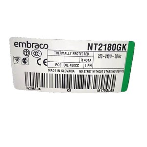 คอมเพรสเซอร์ทำความเย็น HYZL รุ่น NT2192GK ใช้สารทำความเย็น R404A สำหรับเครื่องปรับอากาศและห้องเย็น - Product Image 4