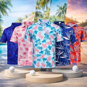 Polos de Golf de Diseño de Lujo, Alta Calidad, 80% Poliéster, 20% Elastano, Impresión por Sublimación Completa, Logotipo Bordado Personalizado - Product Image 1