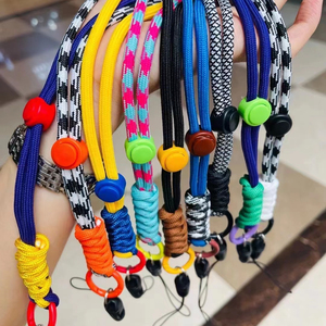 Newly Arrived Adjustable Color Lanyard Man Women Durable Hand Woven Nylon Lanyards for Mobile Id Card Bag