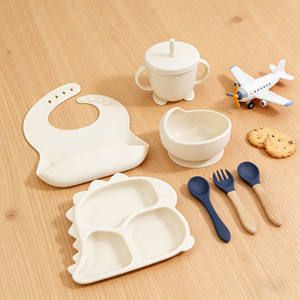 Kit d'alimentation pour enfants en silicone OEM, sans BPA, avec <span class=keywords><strong>ventouse</strong></span>, bavoirs et vaisselle pour tout-petits - Product Image 6