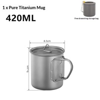 Tasse à thé monocouche en titane pour camping en plein air, tasse pliable portable, tasse à café légère 1209