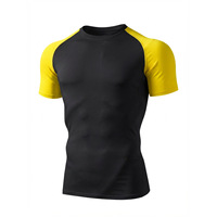 T-shirt d'entraînement moulant sans couture une pièce pour homme, motif dragon coloré, manches courtes, idéal pour le sport et le dragon boat, directement de l'usine.