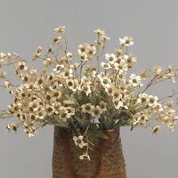 Décor d'automne 15 tête fleurs de prunier fleur de soie marguerite Bouquet de mariée mariage Guide routier fleurs décor à la maison fête Flore artificielle