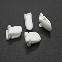 Attaches-cordons en plastique blanc à dents intérieures dentelées, à ressort, avec embouts pour cordons de vêtements, capuchons et sacs