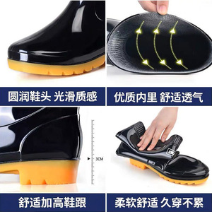 Botas de Lluvia Negras Shanghai Warrior 807 para Hombre, Impermeables, Antideslizantes, con Suela de Goma para Uso en Construcción - Product Image 3