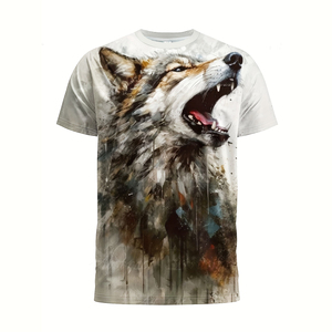 T-shirt da <span class=keywords><strong>uomo</strong></span> sexy con stampa 3D Cool Wolf Head Street Wear t-shirt corta alla moda Casual a sublimazione t-shirt allentata da <span class=keywords><strong>uomo</strong></span> - Product Image 2