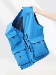 Factory Wholesale Work Wear Men's Gilet <b>Vest</b> Muti Cargo Pockets Jacket Woven <b>Utility</b> <b>Vest</b> - Product Image 3