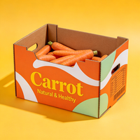 Boîte d'emballage pour carottes imprimée sur mesure, carton ondulé résistant et imperméable, carton d'expédition pour légumes