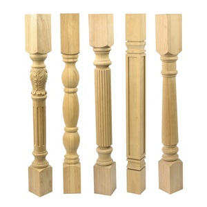 Pilares y Balaustres de Madera Maciza Reales y Elegantes de 2023, Escaleras de Lujo, Columnas Grandes Decorativas de Madera Tallada, Poste de Madera Romano - Product Image 1