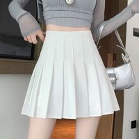 Jupe plissée style preppy pour femme, taille haute, coupe trapèze, mini-jupe, jupe d'écolière, jupe uniforme JK, jupe skater, noire, grande taille