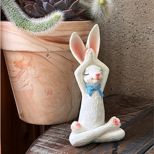 Bán Buôn Dễ Thương Nhựa Thủ Công Bunny Thỏ Đồ Trang Trí Thỏ Vườn Tượng Cho Ngoài Trời Trang Trí Nội Thất Phục Sinh Yoga Tượng Trang Trí - Product Image 4