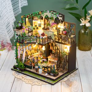 Kit de construction DIY Maison de fleurs Darcy, modèle 3D stéréo <span class=keywords><strong>à</strong></span> assembler, ornements en bois double couche, jouet de décompression pour adultes, cadeau - Product Image 2