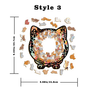 Wacocetoy Grensoverschrijdende Houten Kattenpuzzel - Educatief Stressverlichtend Handgemaakt Speelgoed met Minder dan 50 Stuks in Verpakte Verpakking - Product Image 6