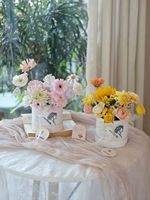 Palm Hug Bucket Bouquet Verpackung Blumenkorb Runde Blumen DIY Kleine Blumenarrangements