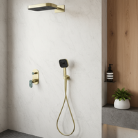 Système de douche thermostatique intégré avec noyau de valve en céramique, jet de pluie et contrôle de l'équilibre de pression de l'eau pour immeubles multi-étages